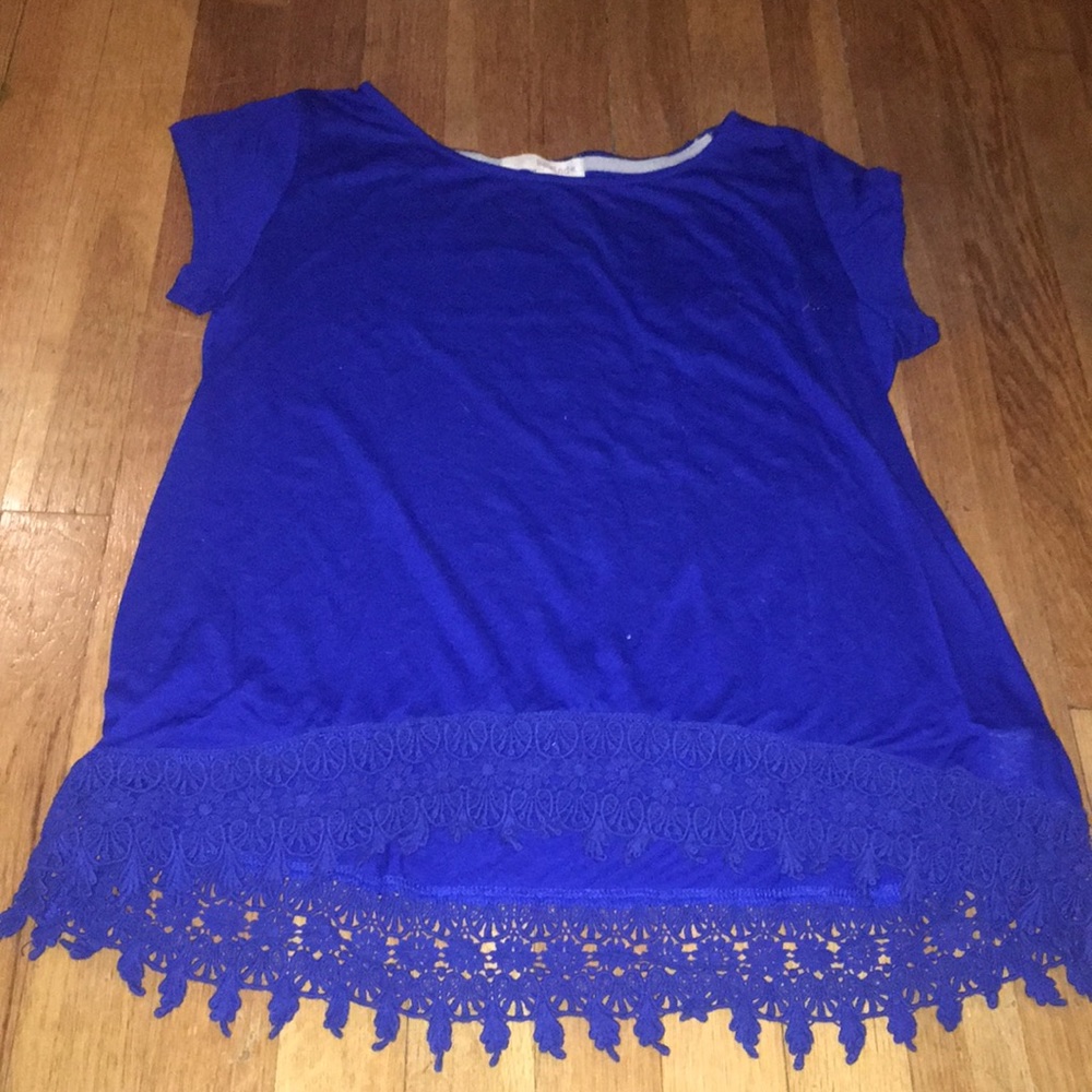 Blue laced blouse